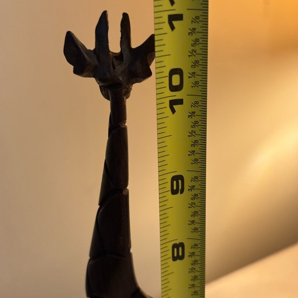 Handcarved safari animals Giraffe and Rhinoceros set of 2 - Picture 6 of 15